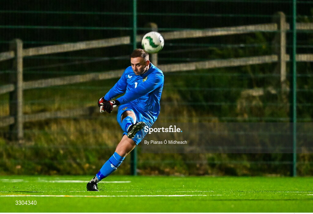 3 December 2025; Irish Defence Forces goalkeeper Shane Sherlock during the representative friendly match between Ireland Amateur and Irish Defence Forces at Wayside Celtic FC in Dublin. Photo by Piaras Ó Mídheach/Sportsfile