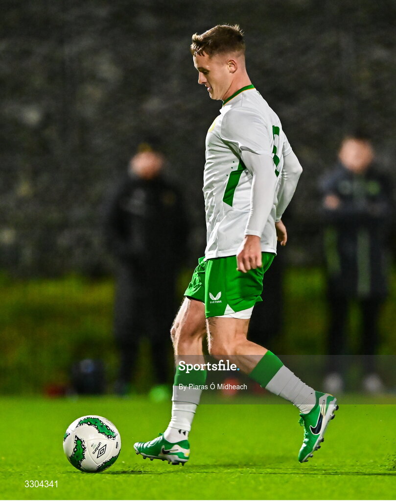 3 December 2025; Alex O’Callaghan of Irish Defence Forces during the representative friendly match between Ireland Amateur and Irish Defence Forces at Wayside Celtic FC in Dublin. Photo by Piaras Ó Mídheach/Sportsfile