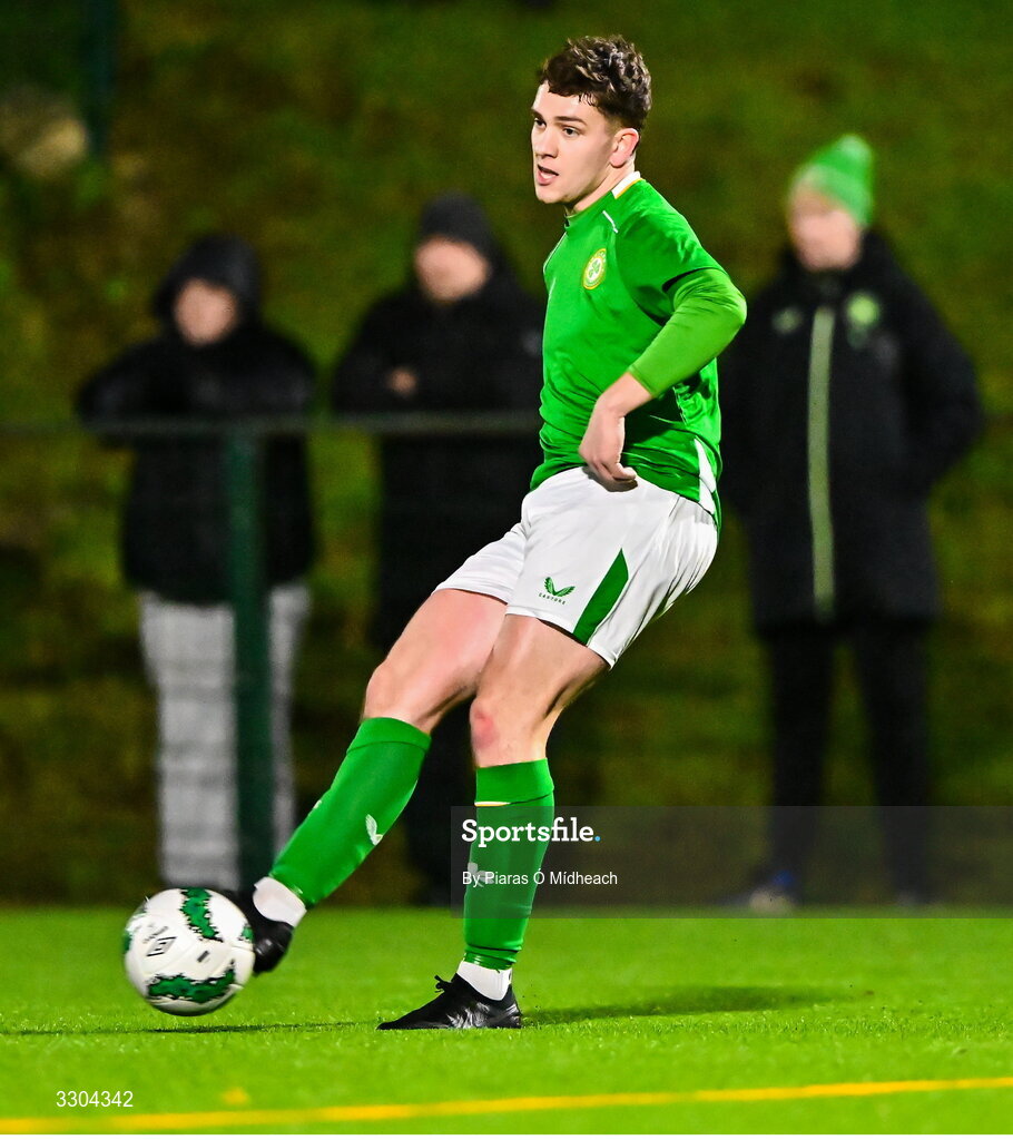 3 December 2025; Reece Murphy of Ireland Amateur during the representative friendly match between Ireland Amateur and Irish Defence Forces at Wayside Celtic FC in Dublin. Photo by Piaras Ó Mídheach/Sportsfile