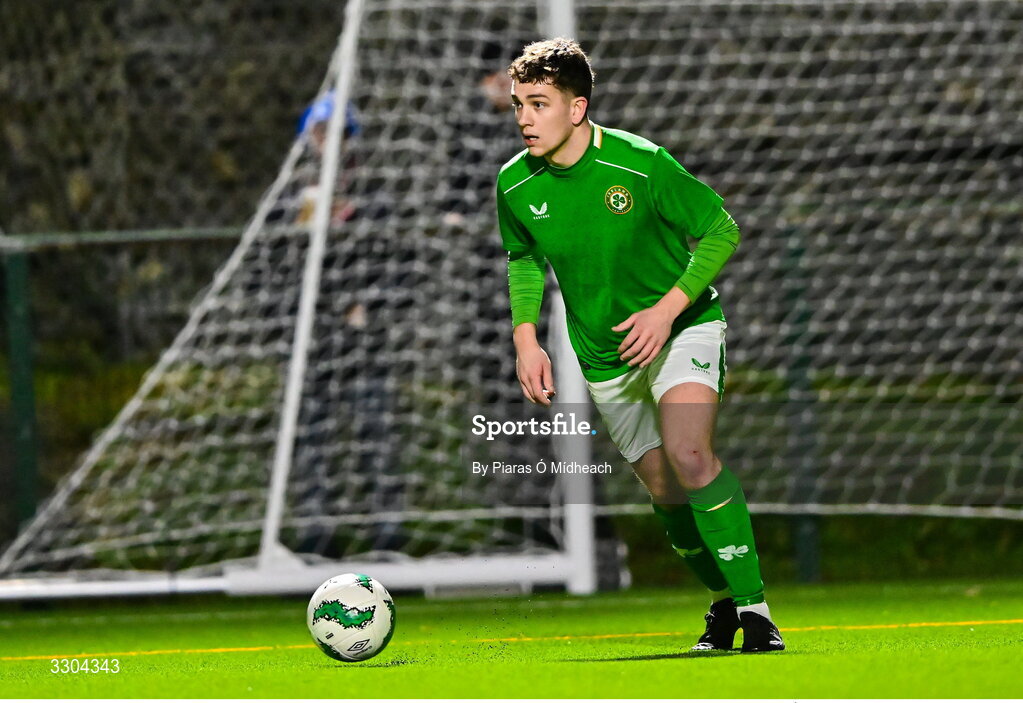 3 December 2025; Reece Murphy of Ireland Amateur during the representative friendly match between Ireland Amateur and Irish Defence Forces at Wayside Celtic FC in Dublin. Photo by Piaras Ó Mídheach/Sportsfile