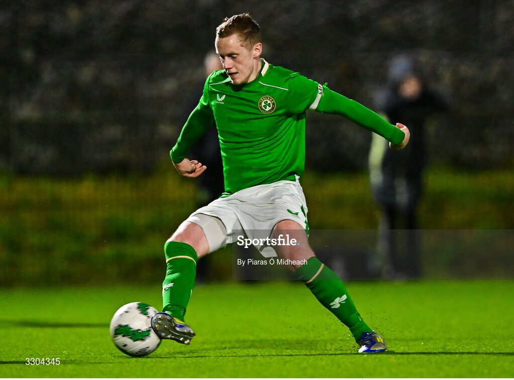 3 December 2025; Jimmy Carr of Ireland Amateur during the representative friendly match between Ireland Amateur and Irish Defence Forces at Wayside Celtic FC in Dublin. Photo by Piaras Ó Mídheach/Sportsfile