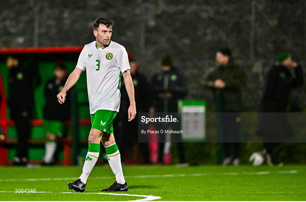 3 December 2025; Dale Loughnane of Irish Defence Forces during the representative friendly match between Ireland Amateur and Irish Defence Forces at Wayside Celtic FC in Dublin. Photo by Piaras Ó Mídheach/Sportsfile
