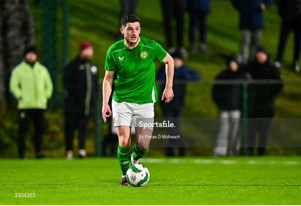3 December 2025; Tony Whitehead of Ireland Amateur during the representative friendly match between Ireland Amateur and Irish Defence Forces at Wayside Celtic FC in Dublin. Photo by Piaras Ó Mídheach/Sportsfile
