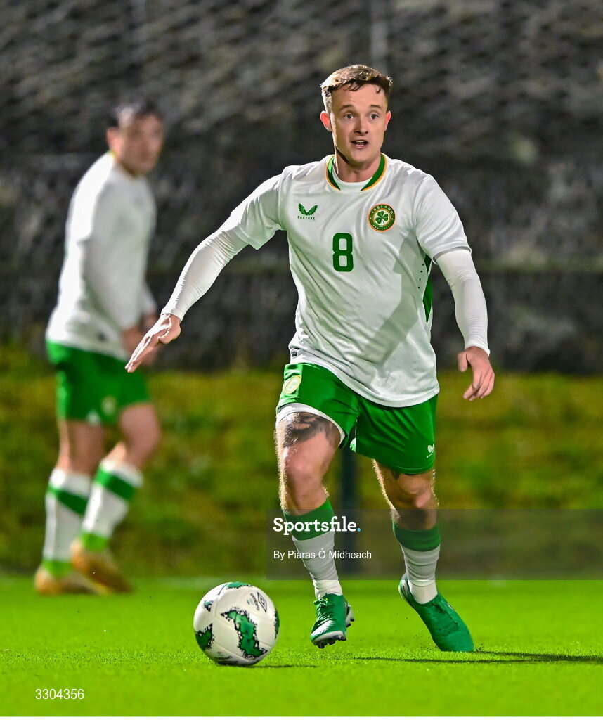 3 December 2025; Alex O’Callaghan of Irish Defence Forces during the representative friendly match between Ireland Amateur and Irish Defence Forces at Wayside Celtic FC in Dublin. Photo by Piaras Ó Mídheach/Sportsfile