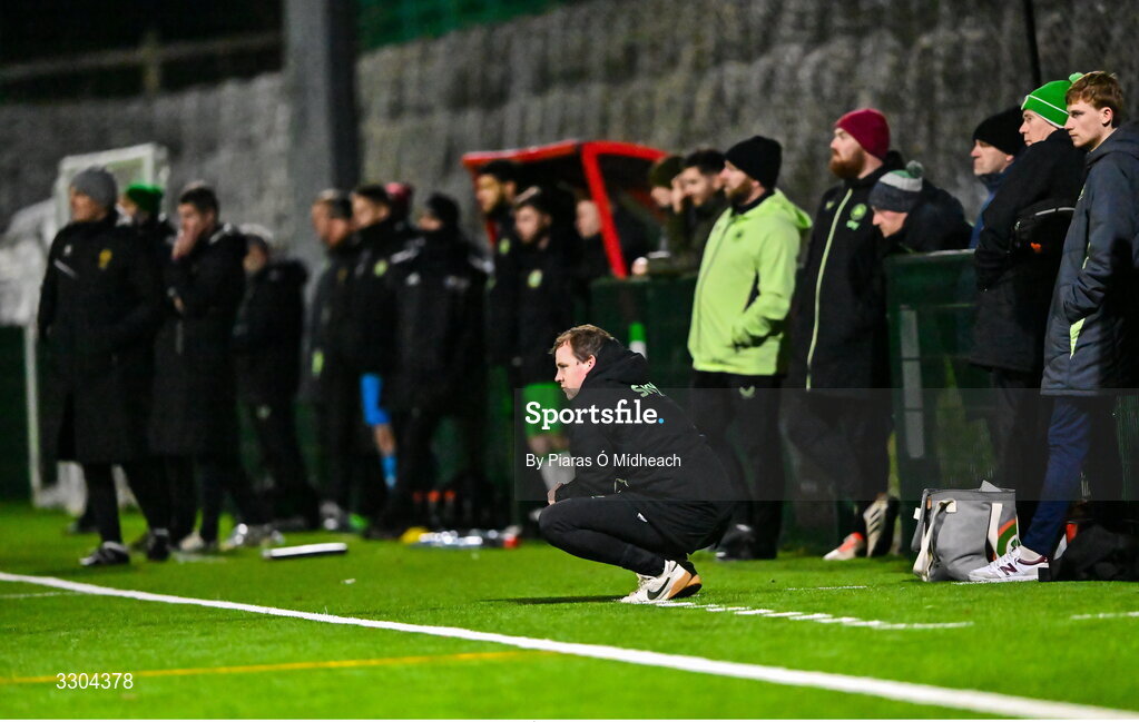 3 December 2025; Ireland Amateur manager Conor Coad during the representative friendly match between Ireland Amateur and Irish Defence Forces at Wayside Celtic FC in Dublin. Photo by Piaras Ó Mídheach/Sportsfile