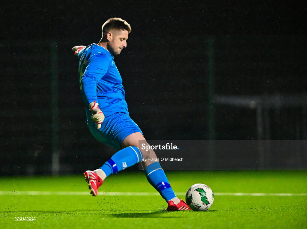 3 December 2025; Irish Defence Forces goalkeeper Stephen Desmond during the representative friendly match between Ireland Amateur and Irish Defence Forces at Wayside Celtic FC in Dublin. Photo by Piaras Ó Mídheach/Sportsfile