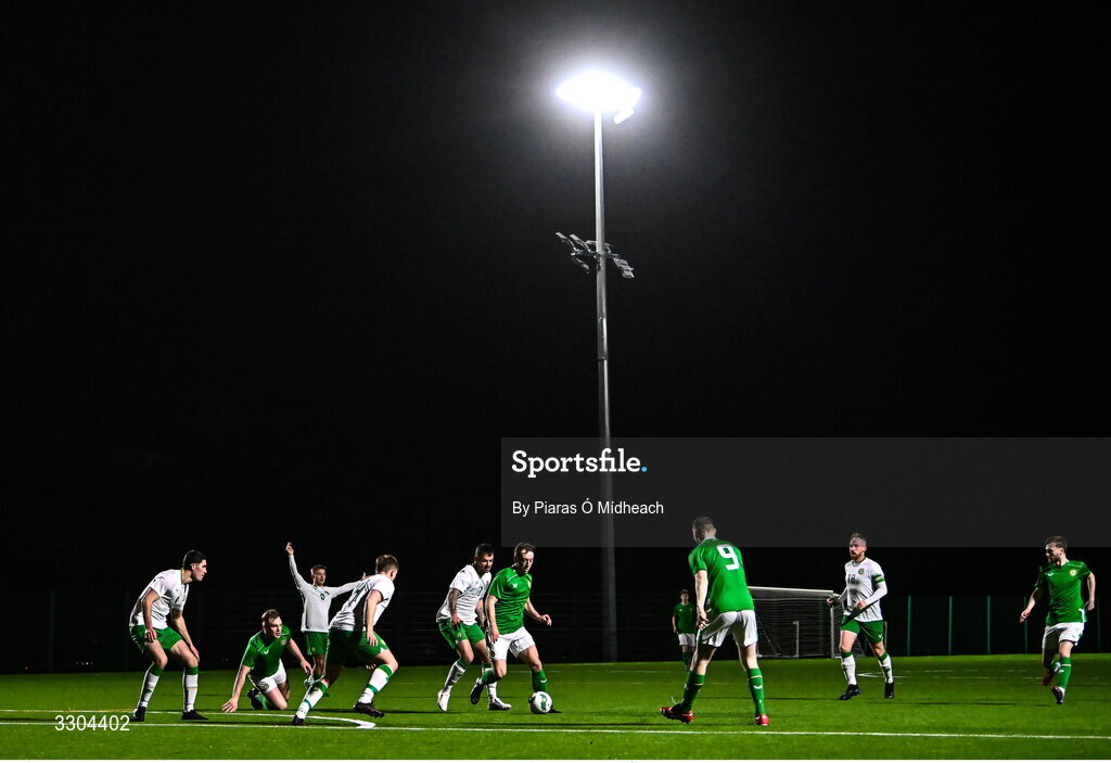 3 December 2025; Tom Kidd of Ireland Amateur during the representative friendly match between Ireland Amateur and Irish Defence Forces at Wayside Celtic FC in Dublin. Photo by Piaras Ó Mídheach/Sportsfile