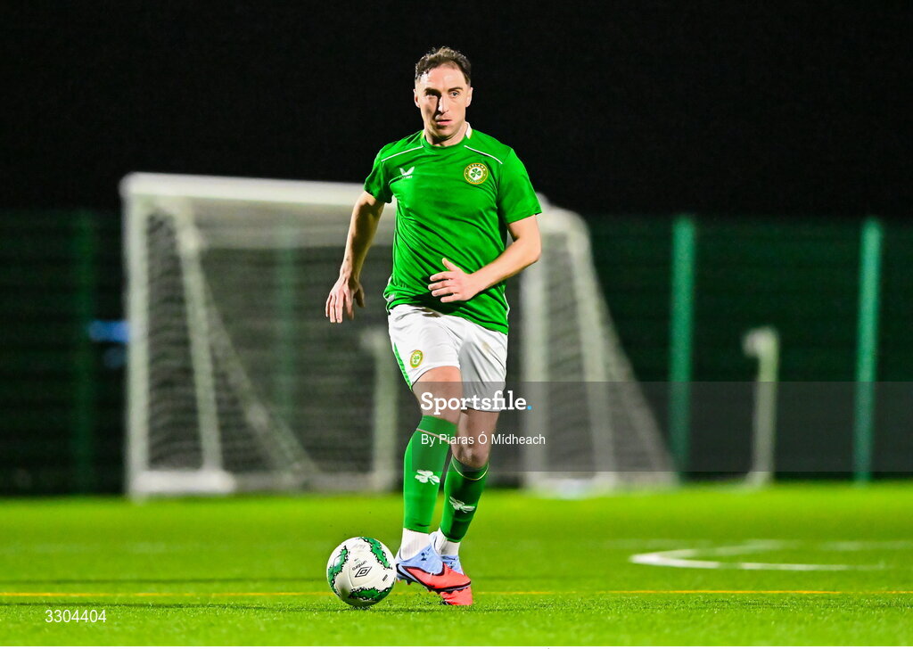 3 December 2025; Conor Whittle of Ireland Amateur during the representative friendly match between Ireland Amateur and Irish Defence Forces at Wayside Celtic FC in Dublin. Photo by Piaras Ó Mídheach/Sportsfile
