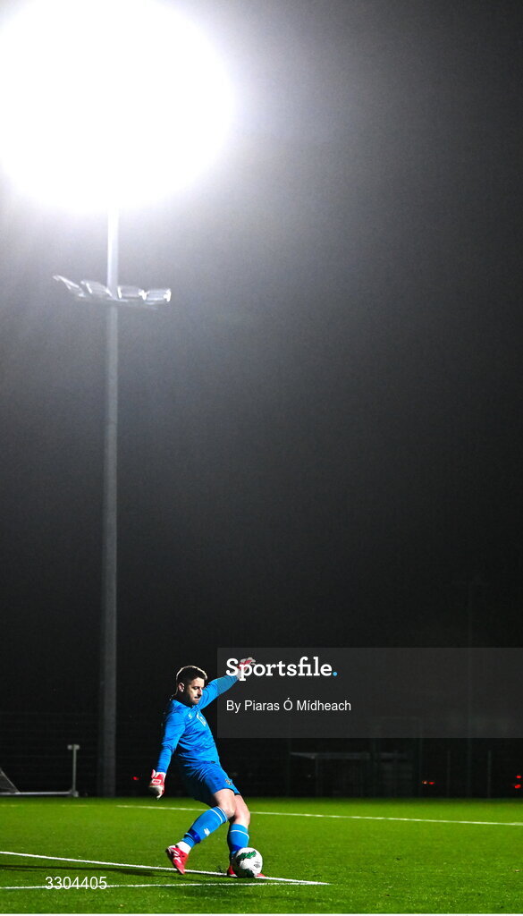 3 December 2025; Irish Defence Forces goalkeeper Stephen Desmond during the representative friendly match between Ireland Amateur and Irish Defence Forces at Wayside Celtic FC in Dublin. Photo by Piaras Ó Mídheach/Sportsfile