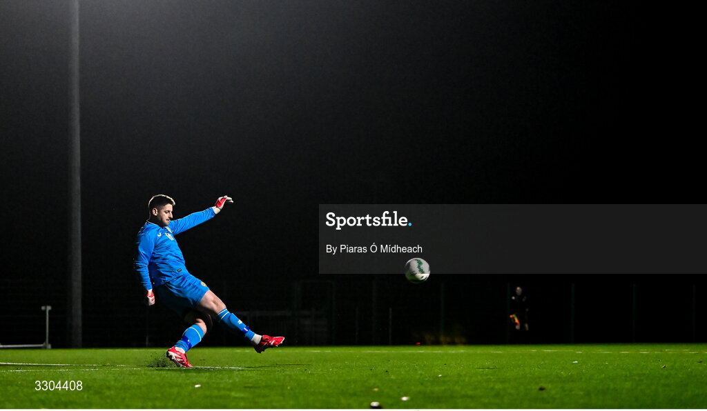 3 December 2025; Irish Defence Forces goalkeeper Stephen Desmond during the representative friendly match between Ireland Amateur and Irish Defence Forces at Wayside Celtic FC in Dublin. Photo by Piaras Ó Mídheach/Sportsfile