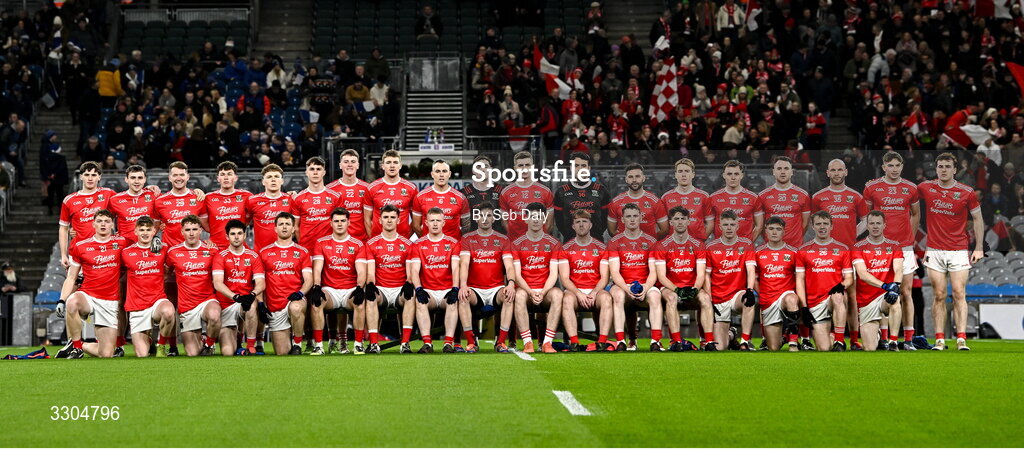 6 December 2025; The Athy panel before the AIB Leinster GAA Football Senior Club Championship final match between Athy of Kildare and Ballyboden St Enda's of Dublin at Croke Park in Dublin. Photo by Seb Daly/Sportsfile