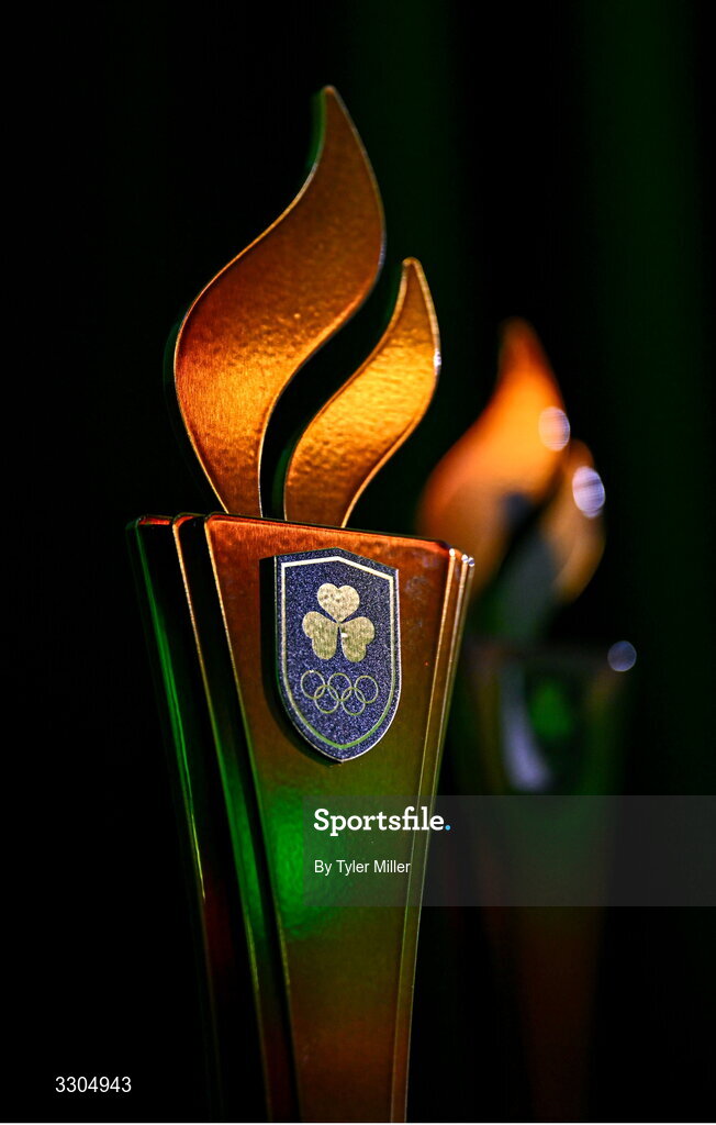 6 December 2025; The Award trophies pictured before the Team Ireland Olympic Sport Awards 2025 at The Royal Convention Centre in Dublin. Photo by Tyler Miller/Sportsfile
