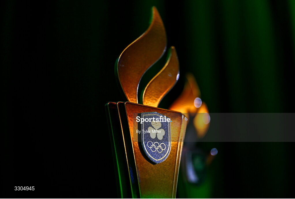 6 December 2025; The Award trophies pictured before the Team Ireland Olympic Sport Awards 2025 at The Royal Convention Centre in Dublin. Photo by Tyler Miller/Sportsfile