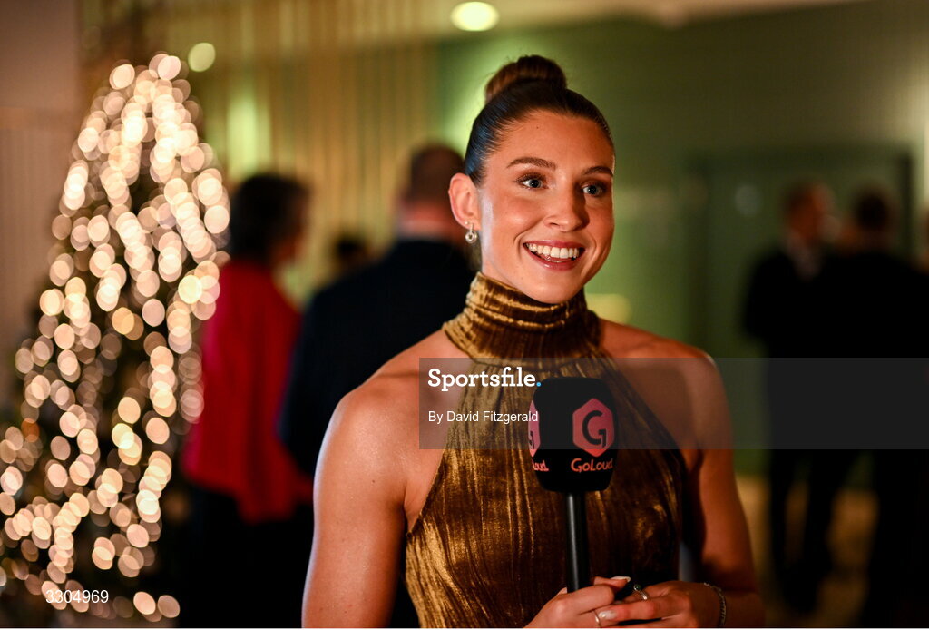 6 December 2025; World Silver Medallist in Heptathlon and nominee for Female Athlete of the Year, sponsored by Allianz, and Olympic Sporting Moment of the Year, sponsored by Fiat, Kate O'Connor, before the Team Ireland Olympic Sport Awards 2025 at The Royal Convention Centre in Dublin. Photo by David Fitzgerald/Sportsfile