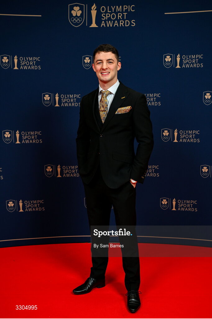 6 December 2025; Olympic Champion in Gymnastics and nominee for Creator of the Year, sponsored by McKeever Sports and Community Impact Award, sponsored by SPAR/EUROSPAR , Rhys McClenaghan, during the Team Ireland Olympic Sport Awards 2025 at The Royal Convention Centre in Dublin. Photo by Sam Barnes/Sportsfile