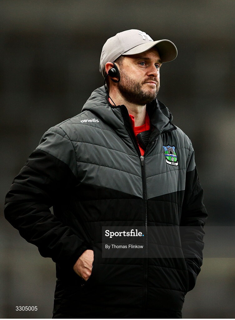 6 December 2025; Athy joint manager Conor Ronan during the AIB Leinster GAA Football Senior Club Championship final match between Athy of Kildare and Ballyboden St Enda's of Dublin at Croke Park in Dublin. Photo by Thomas Flinkow/Sportsfile