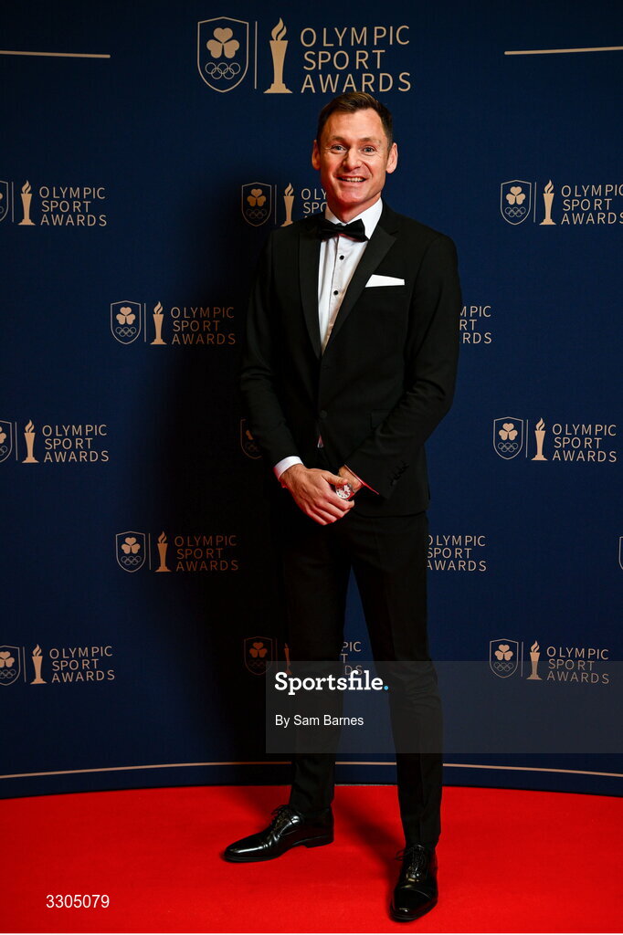 6 December 2025; MC David Gillick during the Team Ireland Olympic Sport Awards 2025 at The Royal Convention Centre in Dublin. Photo by Sam Barnes/Sportsfile