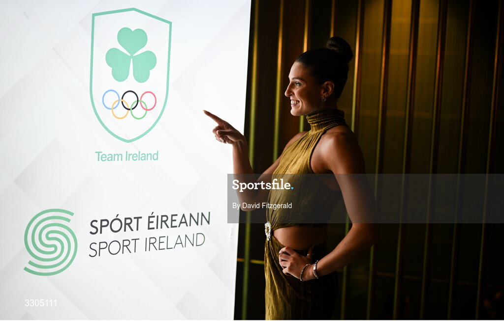 6 December 2025; World Silver Medallist in Heptathlon and nominee for Female Athlete of the Year, sponsored by Allianz, and Olympic Sporting Moment of the Year, sponsored by Fiat, Kate O'Connor, during the Team Ireland Olympic Sport Awards 2025 at The Royal Convention Centre in Dublin. Photo by David Fitzgerald/Sportsfile