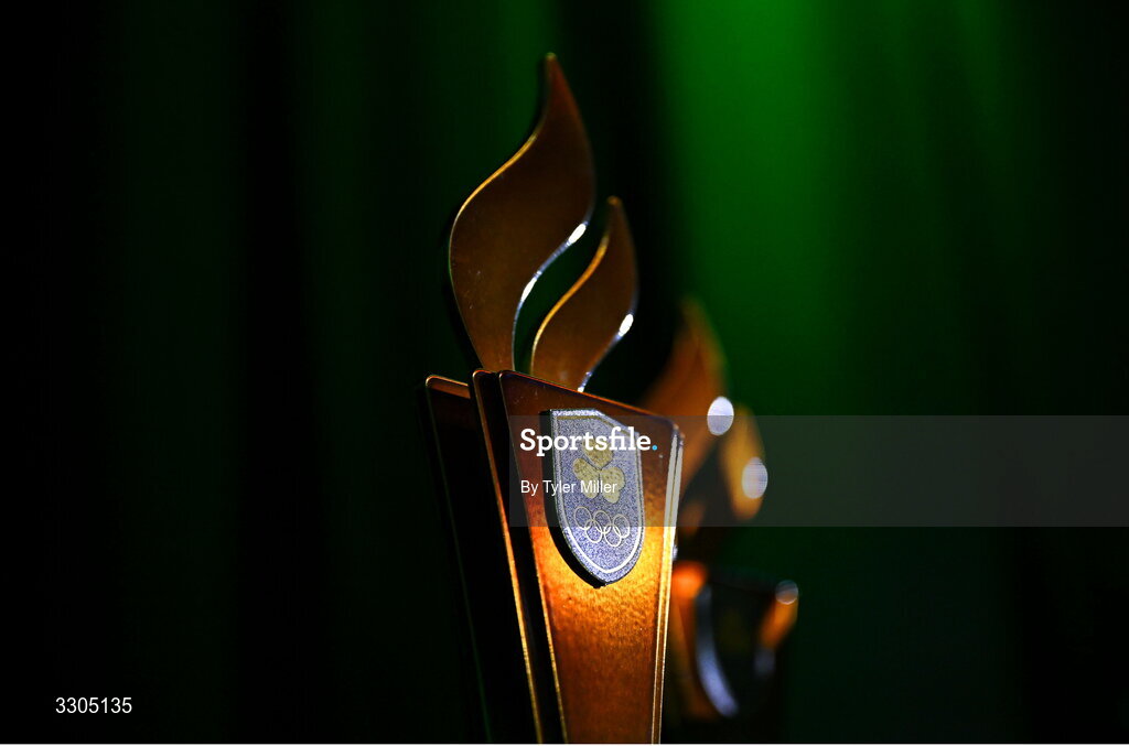 6 December 2025; The Award trophies pictured before the Team Ireland Olympic Sport Awards 2025 at The Royal Convention Centre in Dublin. Photo by Tyler Miller/Sportsfile