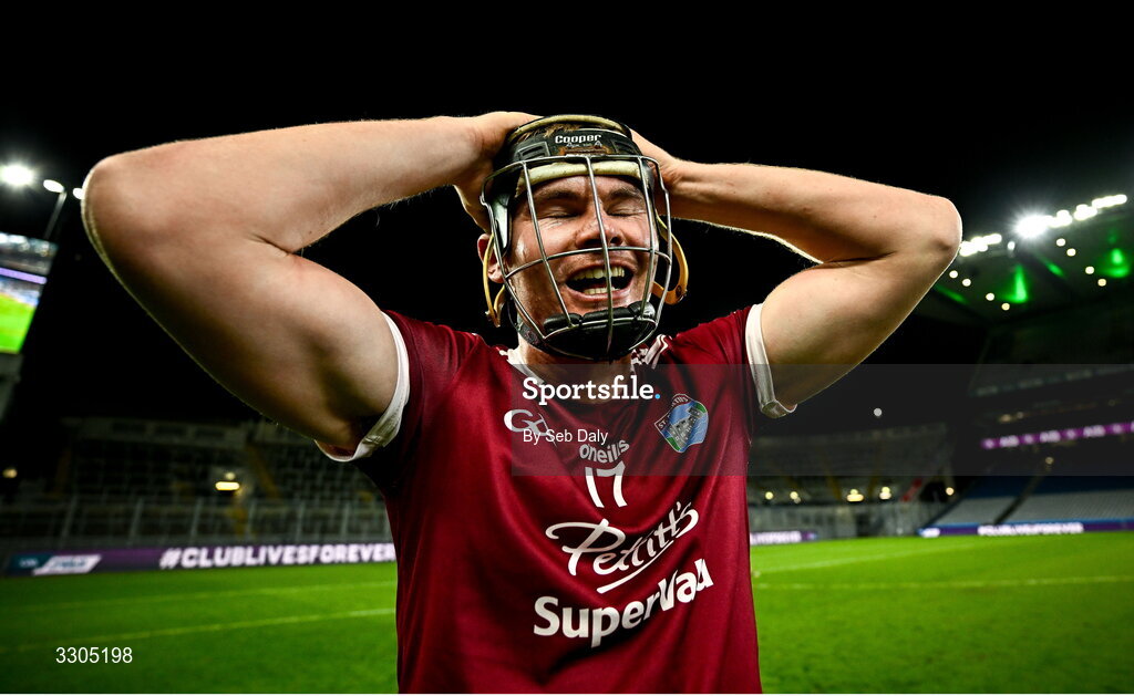 6 December 2025; Ben Maddock of St Martin’s after his side's victory in the AIB Leinster GAA Hurling Senior Club Championship final match between St Martin's of Wexford and Shamrocks Ballyhale of Kilkenny at Croke Park in Dublin. Photo by Seb Daly/Sportsfile