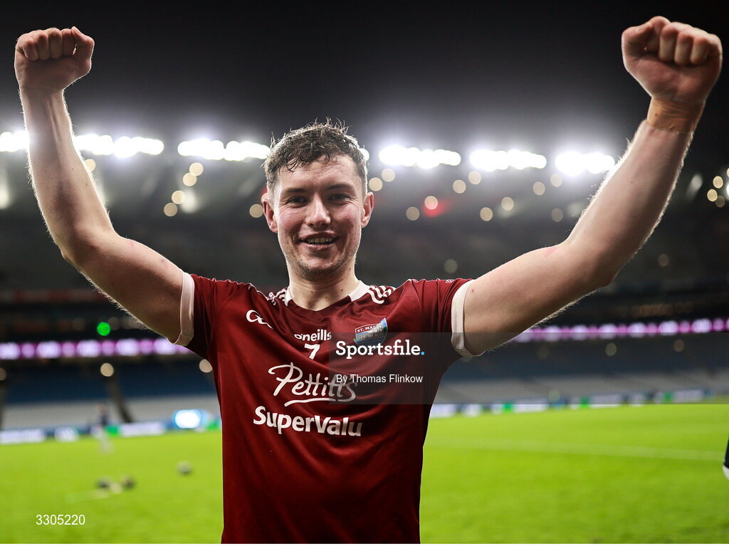 6 December 2025; Diarmuid O Leary of St Martin’s celebrates after his side's victory in the AIB Leinster GAA Hurling Senior Club Championship final match between St Martin's of Wexford and Shamrocks Ballyhale of Kilkenny at Croke Park in Dublin. Photo by Thomas Flinkow/Sportsfile