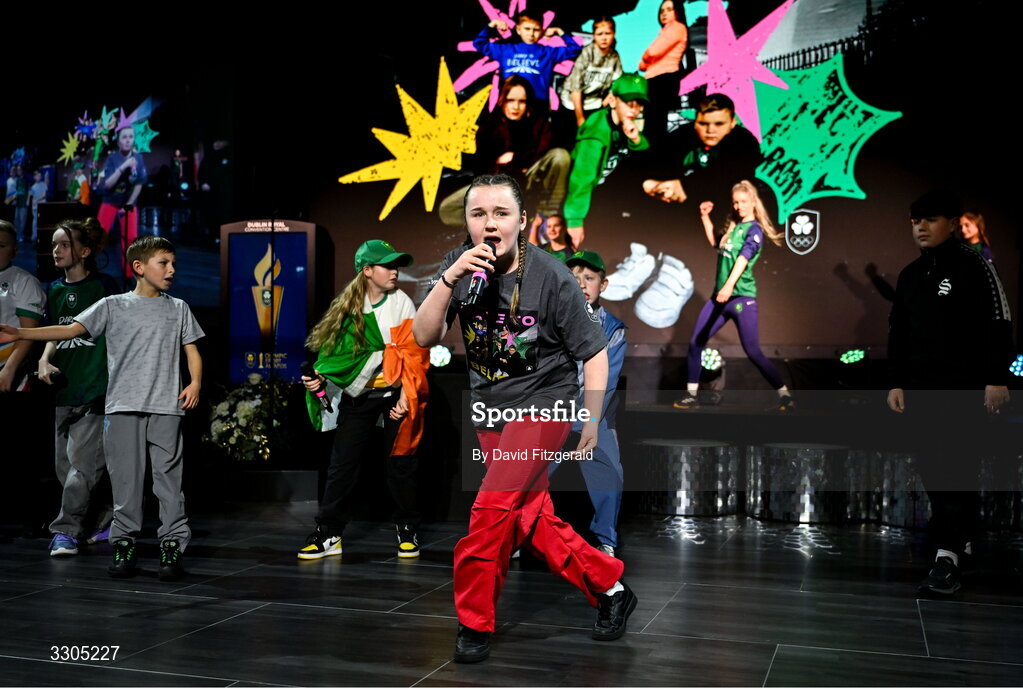 6 December 2025; Kabin crew perform during the Team Ireland Olympic Sport Awards 2025 at The Royal Convention Centre in Dublin. Photo by David Fitzgerald/Sportsfile