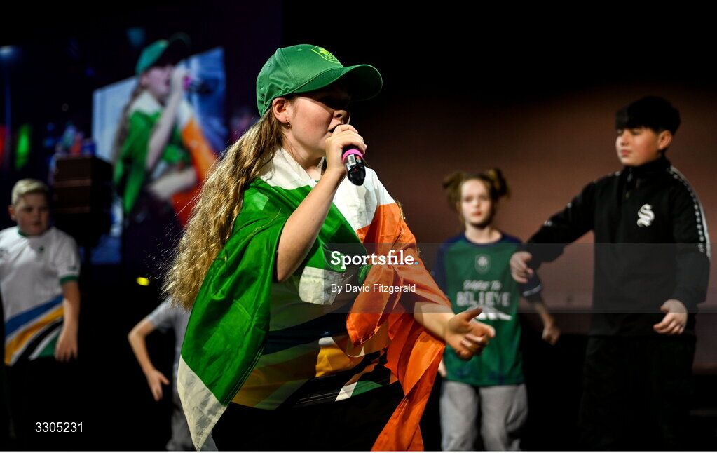 6 December 2025; Kabin crew perform during the Team Ireland Olympic Sport Awards 2025 at The Royal Convention Centre in Dublin. Photo by David Fitzgerald/Sportsfile