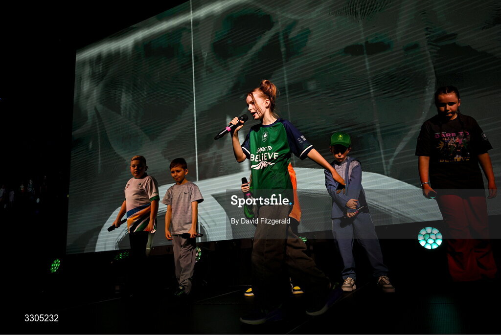 6 December 2025; Kabin crew perform during the Team Ireland Olympic Sport Awards 2025 at The Royal Convention Centre in Dublin. Photo by David Fitzgerald/Sportsfile