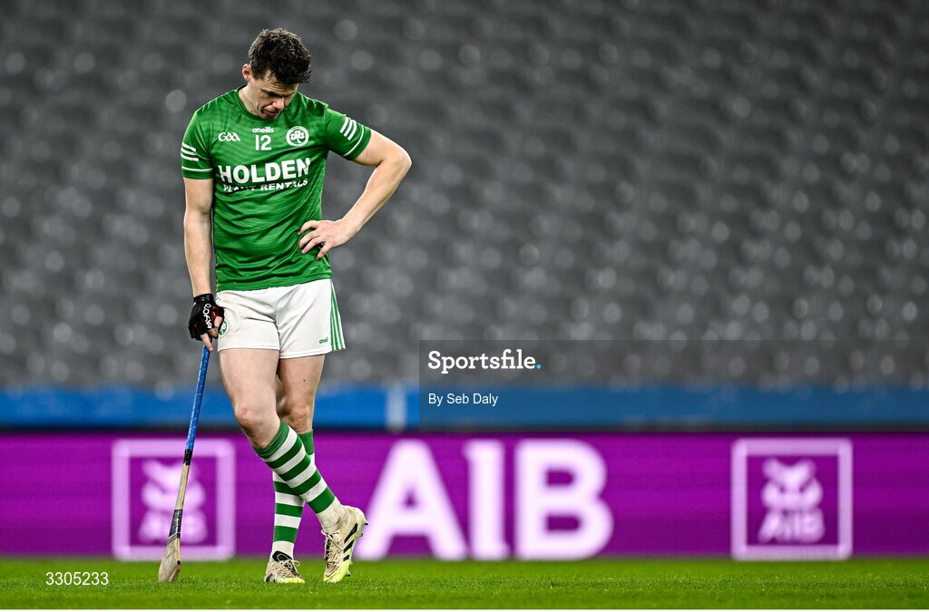6 December 2025; TJ Reid of Shamrocks Ballyhale after his side's defeat in the AIB Leinster GAA Hurling Senior Club Championship final match between St Martin's of Wexford and Shamrocks Ballyhale of Kilkenny at Croke Park in Dublin. Photo by Seb Daly/Sportsfile