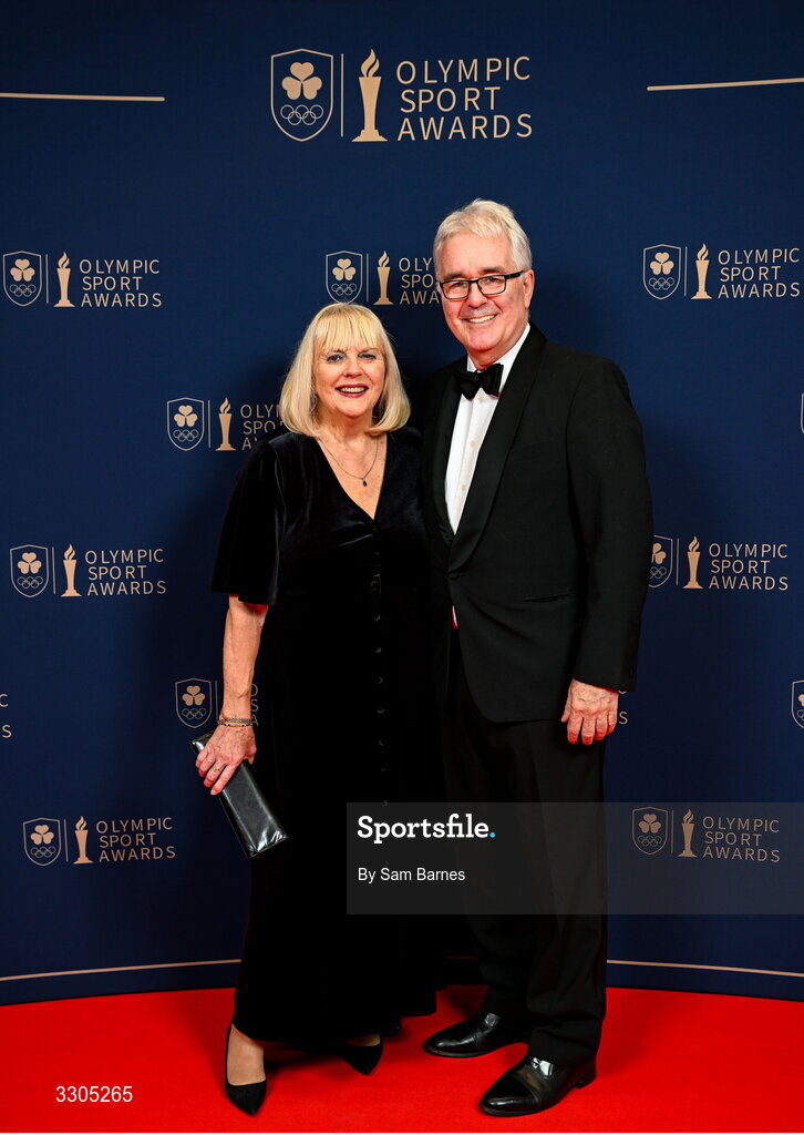 6 December 2025; Carolyn Burns, Daughter of President’s Award nominee Maeve Kyle, Shauna Kyle, and Clem Lee during the Team Ireland Olympic Sport Awards 2025 at The Royal Convention Centre in Dublin. Photo by Sam Barnes/Sportsfile