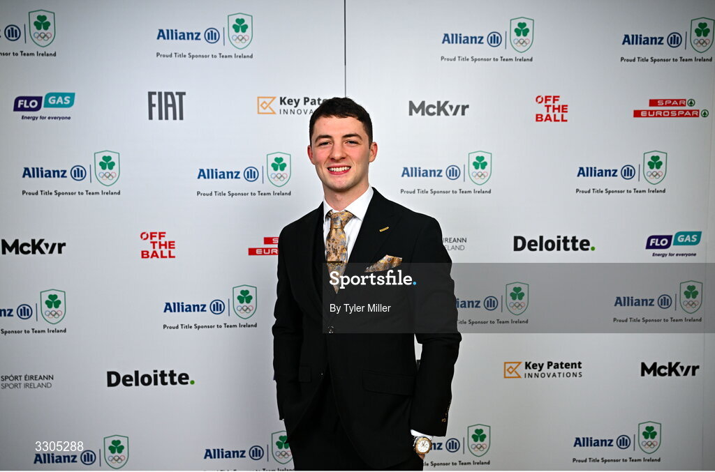 6 December 2025; Olympic Champion in Gymnastics and nominee for Creator of the Year, sponsored by McKeever Sports and Community Impact Award, sponsored by SPAR/EUROSPAR , Rhys McClenaghan, during the Team Ireland Olympic Sport Awards 2025 at The Royal Convention Centre in Dublin. Photo by Tyler Miller/Sportsfile