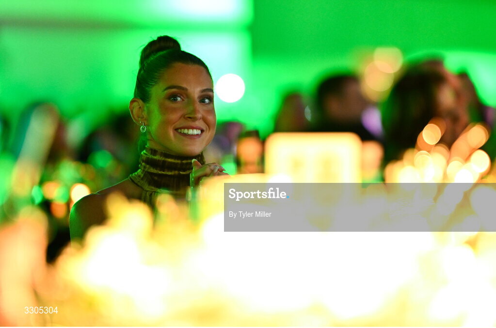 6 December 2025; World Silver Medallist in Heptathlon, Kate O'Connor, during the Team Ireland Olympic Sport Awards 2025 at The Royal Convention Centre in Dublin. Photo by Tyler Miller/Sportsfile