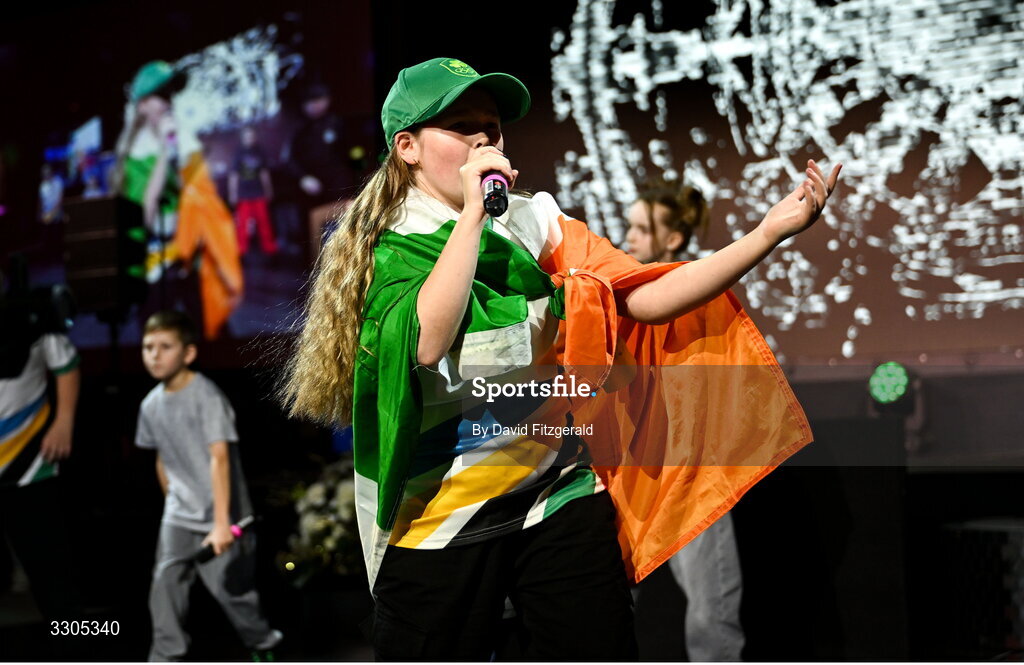 6 December 2025; Kabin crew performs during the Team Ireland Olympic Sport Awards 2025 at The Royal Convention Centre in Dublin. Photo by David Fitzgerald/Sportsfile