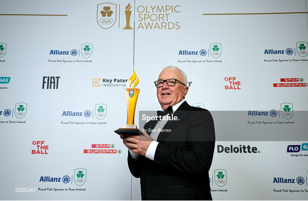6 December 2025; Rowing Ireland Coach Dominic Casey pictured with his Coach of the Year Award, sponsored by Key Patent Innovations, during the Team Ireland Olympic Sport Awards 2025 at The Royal Convention Centre in Dublin. Photo by Sam Barnes/Sportsfile