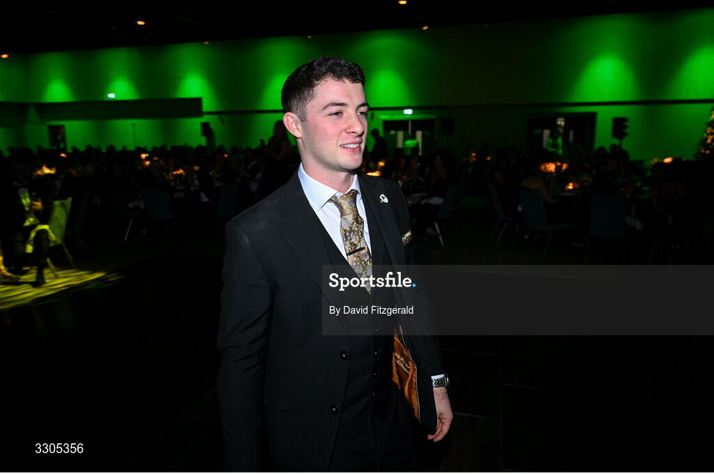 6 December 2025; Olympic Champion in Gymnastics, Rhys McClenaghan, during the Team Ireland Olympic Sport Awards 2025 at The Royal Convention Centre in Dublin. Photo by David Fitzgerald/Sportsfile
