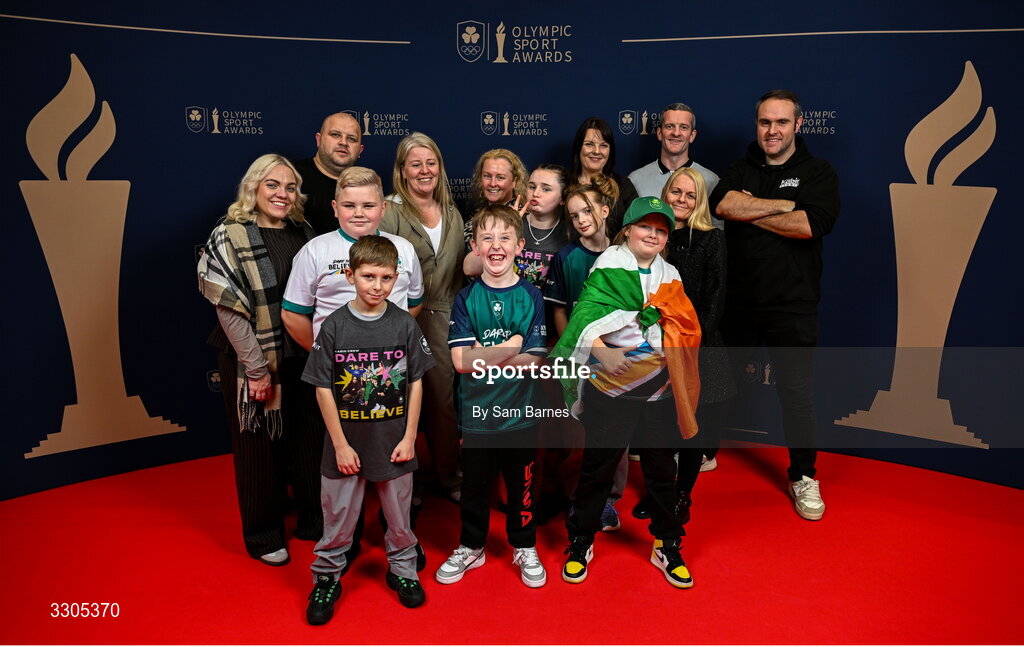 6 December 2025; Kabin crew and their parents during the Team Ireland Olympic Sport Awards 2025 at The Royal Convention Centre in Dublin. Photo by Sam Barnes/Sportsfile