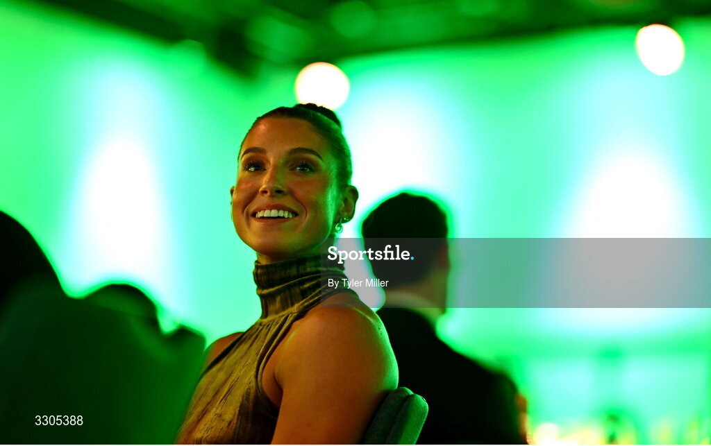 6 December 2025; World Silver Medallist in Heptathlon, Kate O'Connor, during the Team Ireland Olympic Sport Awards 2025 at The Royal Convention Centre in Dublin. Photo by Tyler Miller/Sportsfile