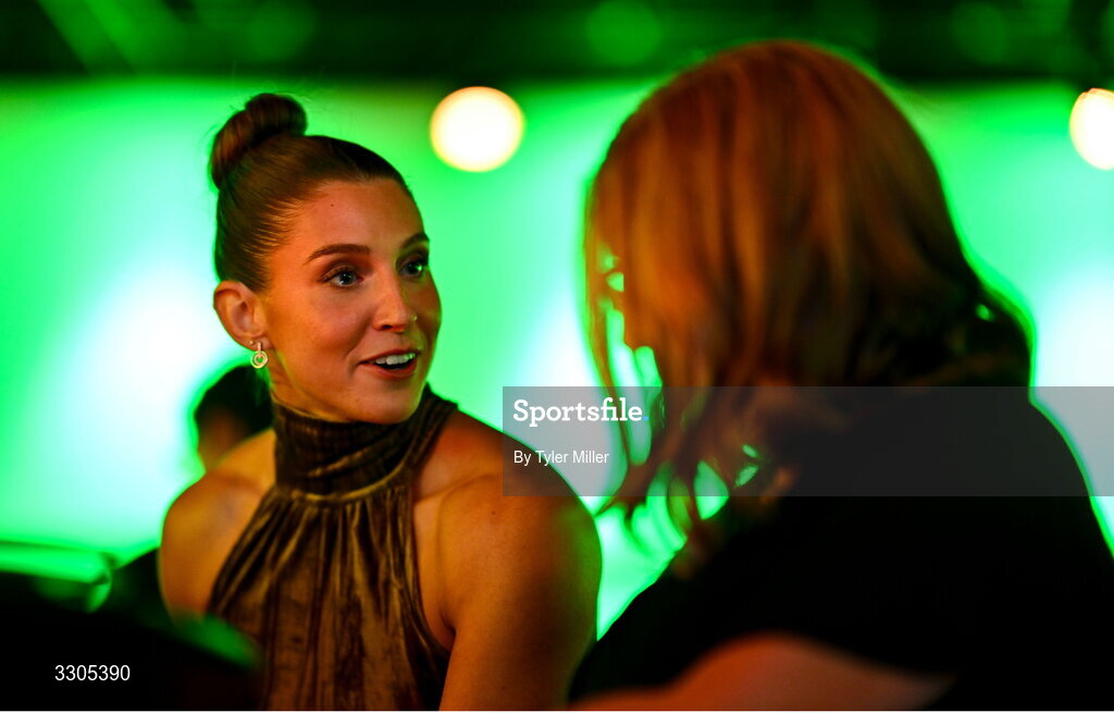 6 December 2025; World Silver Medallist in Heptathlon, Kate O'Connor, during the Team Ireland Olympic Sport Awards 2025 at The Royal Convention Centre in Dublin. Photo by Tyler Miller/Sportsfile