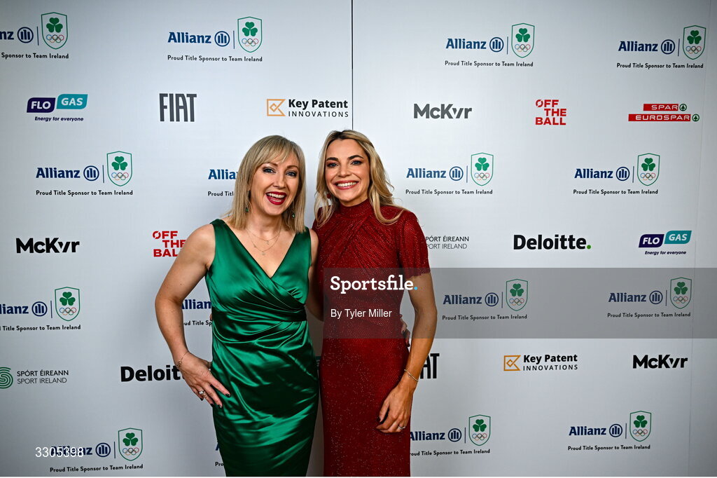 6 December 2025; Miriam McKerrow, left, and Siobhan Noble during the Team Ireland Olympic Sport Awards 2025 at The Royal Convention Centre in Dublin. Photo by Tyler Miller/Sportsfile