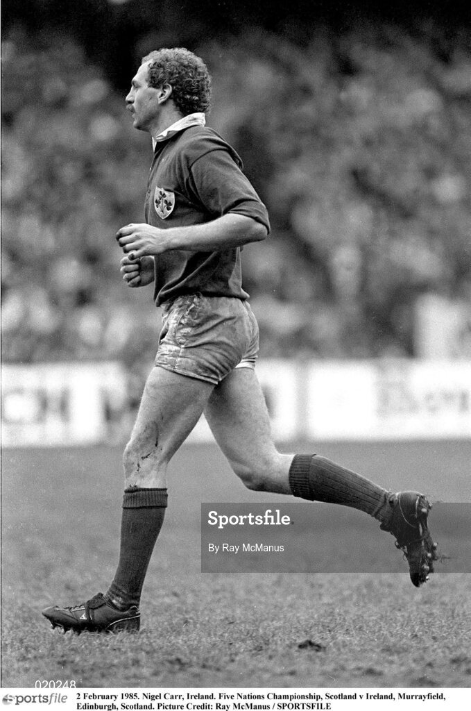 2 February 1985; Nigel Carr of Ireland in action during the Five Nations Championship match between Scotland and Ireland at Murrayfield in Edinburgh, Scotland. Photo by Ray McManus/Sportsfile