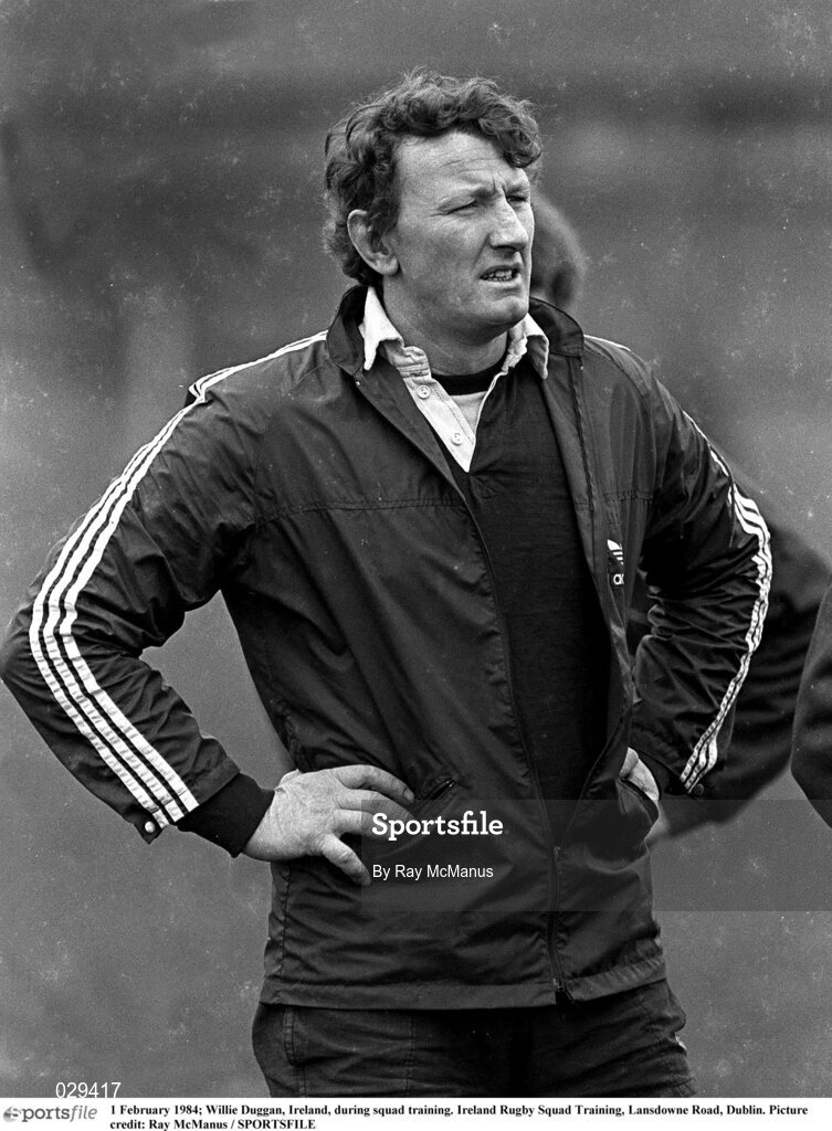 1 February 1984; Willie Duggan, Ireland, during squad training. Ireland Rugby Squad Training, Lansdowne Road, Dublin. Picture credit: Ray McManus / SPORTSFILE