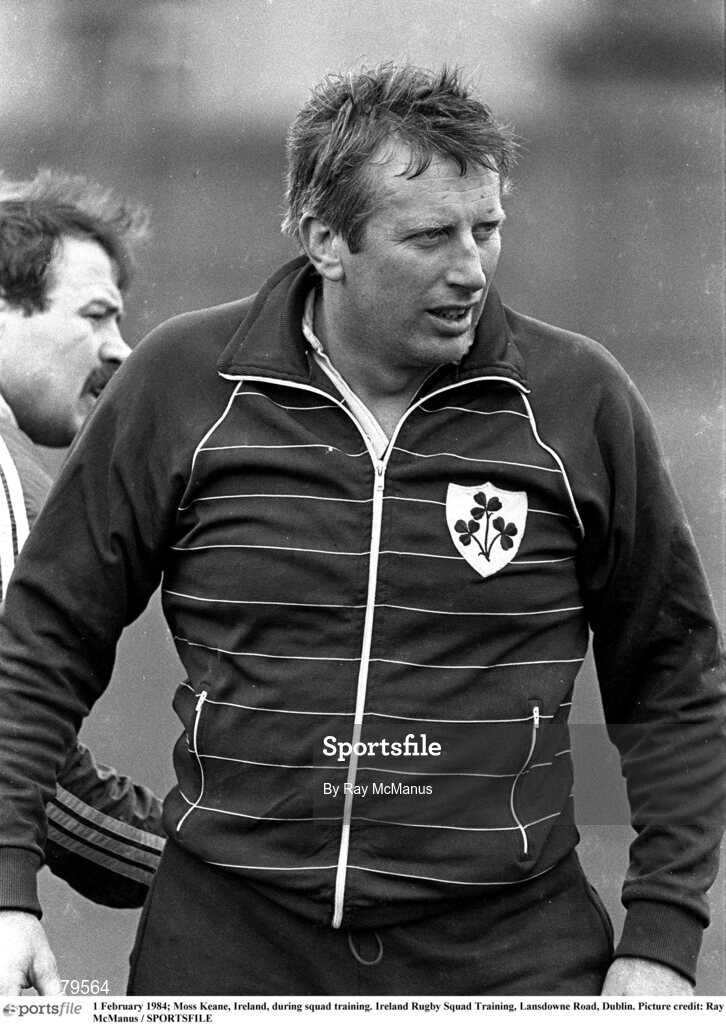 1 February 1984; Moss Keane, Ireland, during squad training. Ireland Rugby Squad Training, Lansdowne Road, Dublin. Picture credit: Ray McManus / SPORTSFILE