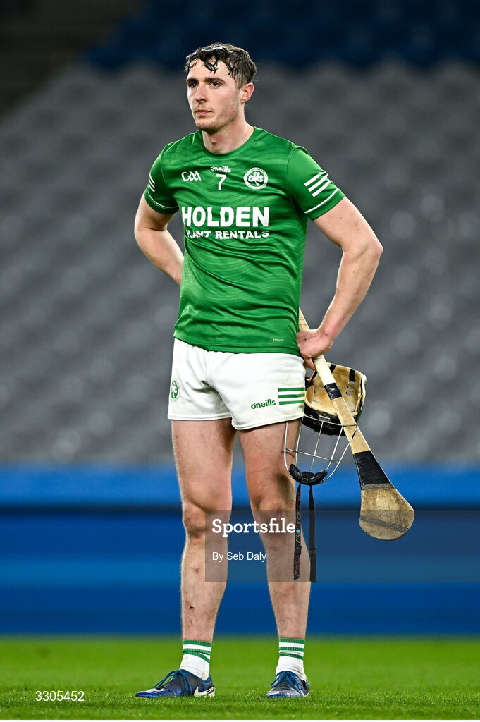 6 December 2025; Darragh Corcoran of Shamrocks Ballyhale after his side's defeat in the AIB Leinster GAA Hurling Senior Club Championship final match between St Martin's of Wexford and Shamrocks Ballyhale of Kilkenny at Croke Park in Dublin. Photo by Seb Daly/Sportsfile