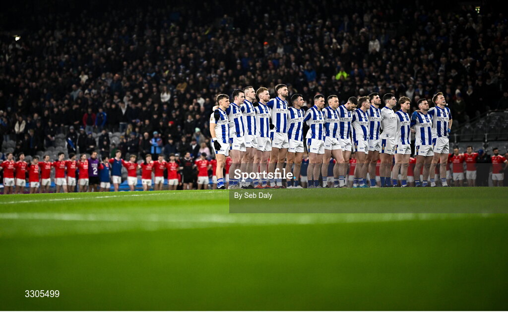 6 December 2025; Ballyboden St Enda's players before the AIB Leinster GAA Football Senior Club Championship final match between Athy of Kildare and Ballyboden St Enda's  of Dublin at Croke Park in Dublin. Photo by Seb Daly/Sportsfile