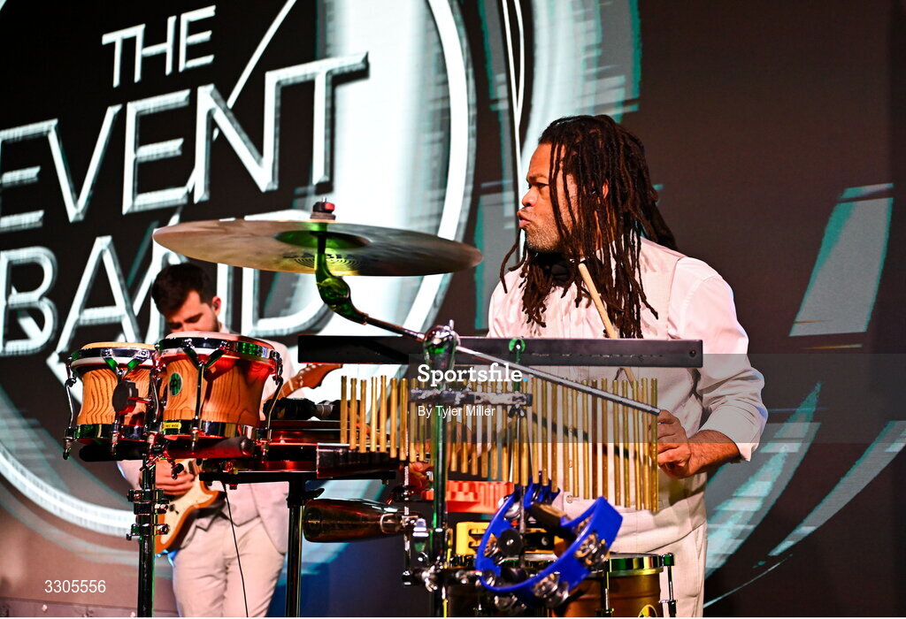 6 December 2025; The Event Band perform during the Team Ireland Olympic Sport Awards 2025 at The Royal Convention Centre in Dublin. Photo by Tyler Miller/Sportsfile