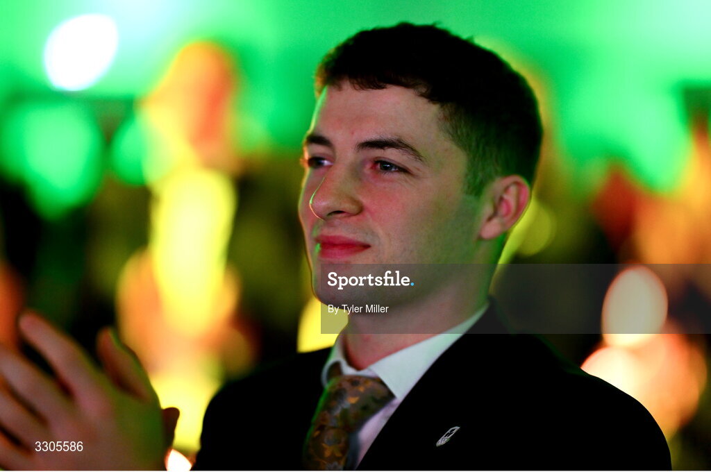 6 December 2025; Olympic Champion in Gymnastics and nominee for Creator of the Year, sponsored by McKeever Sports and Community Impact Award, sponsored by SPAR/EUROSPAR , Rhys McClenaghan during the Team Ireland Olympic Sport Awards 2025 at The Royal Convention Centre in Dublin. Photo by Tyler Miller/Sportsfile