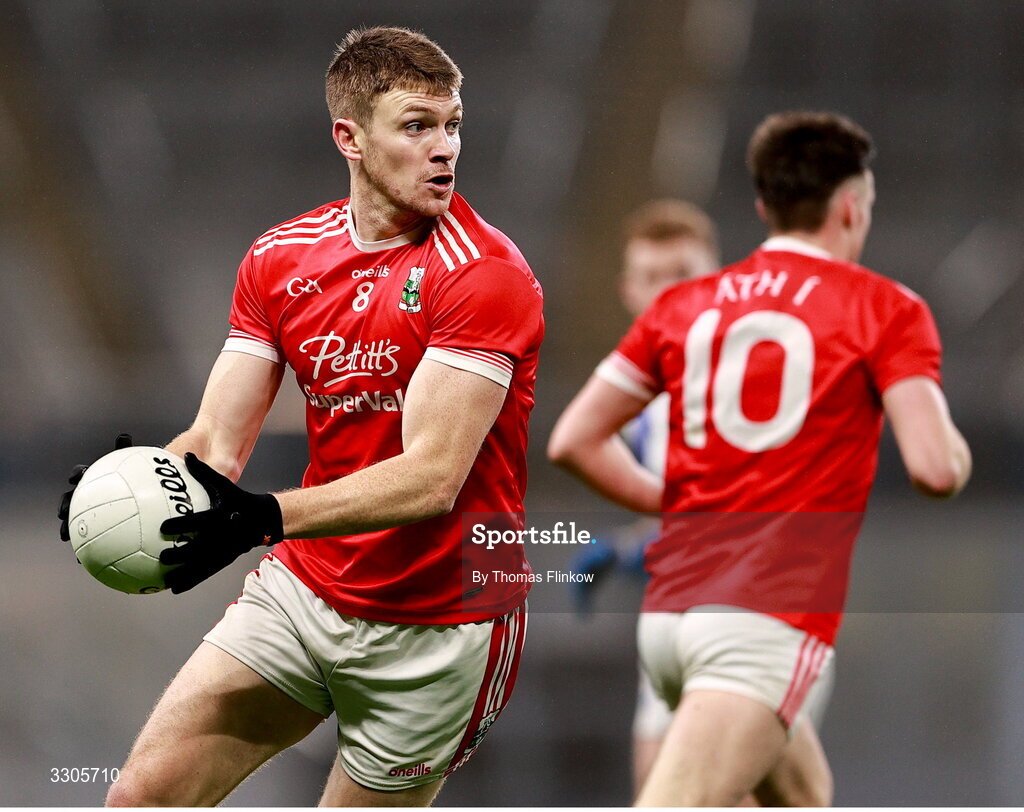 6 December 2025; Kevin Feely of Athy during the AIB Leinster GAA Football Senior Club Championship final match between Athy of Kildare and Ballyboden St Enda's of Dublin at Croke Park in Dublin. Photo by Thomas Flinkow/Sportsfile