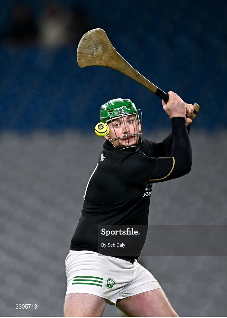6 December 2025; Shamrocks Ballyhale goalkeeper Dean Mason during the AIB Leinster GAA Hurling Senior Club Championship final match between St Martin's of Wexford and Shamrocks Ballyhale of Kilkenny at Croke Park in Dublin. Photo by Seb Daly/Sportsfile