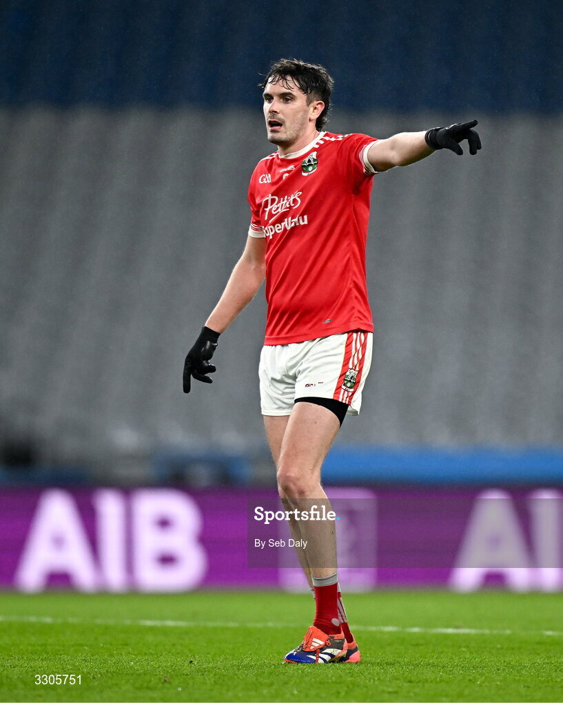 6 December 2025; David Hyland of Athy during the AIB Leinster GAA Football Senior Club Championship final match between Athy of Kildare and Ballyboden St Enda's of Dublin at Croke Park in Dublin. Photo by Seb Daly/Sportsfile