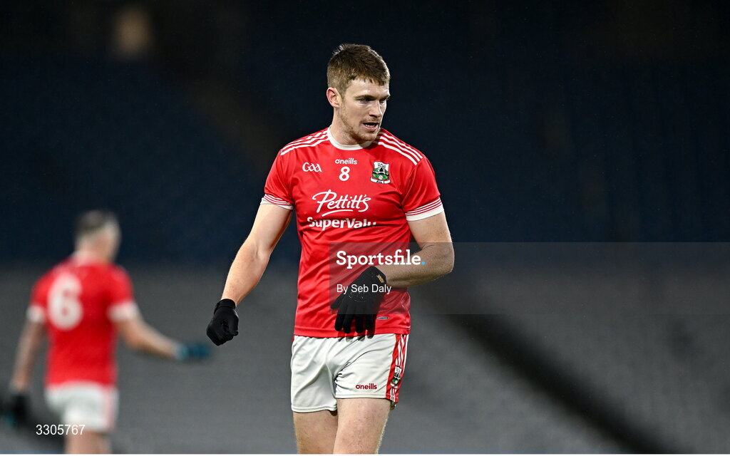 6 December 2025; Kevin Feely of Athy during the AIB Leinster GAA Football Senior Club Championship final match between Athy of Kildare and Ballyboden St Enda's  of Dublin at Croke Park in Dublin. Photo by Seb Daly/Sportsfile